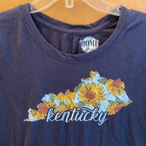 Home free Kentucky with sunflowers tshirt M